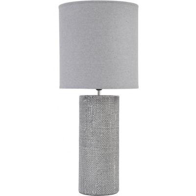 Large Grey Cloth Effect Porcelain Lamp